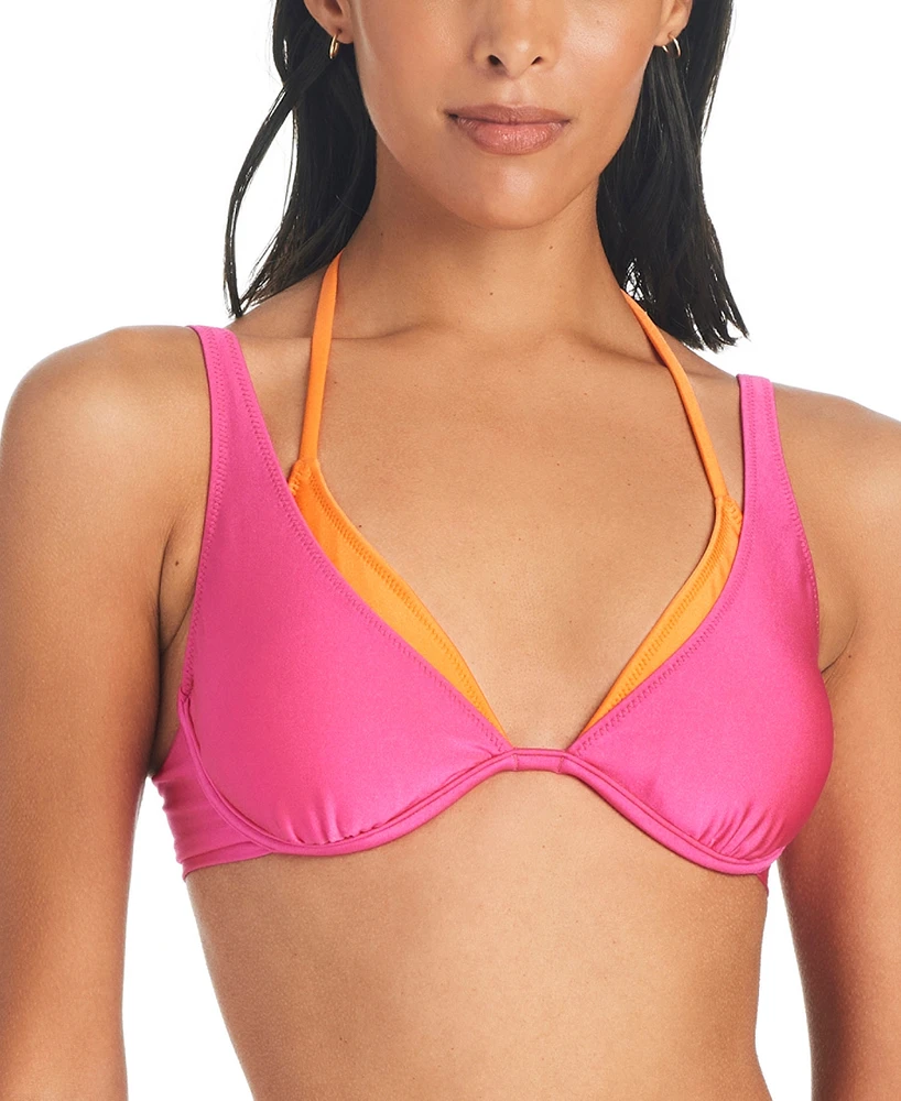 Sanctuary Women's Twice As Nice Double Layered Underwire Bikini Top