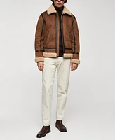 Mango Men's Shearling-Lined Jacket