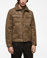 Mango Men's Shearling-Lined Jacket