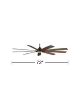 72" Tahoe Breeze Industrial Indoor Outdoor Ceiling Fan with Led Light Remote Control Matte Black Dark Walnut Wood Damp Rated for Patio Exterior House