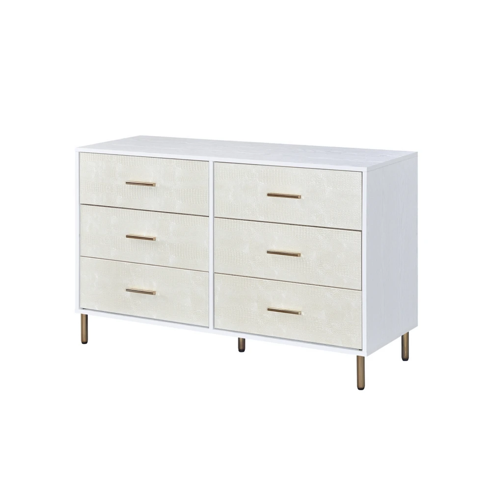 Myles Dresser, White, Champagne & Gold Finish