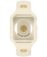 Tory Burch The T Monogram White Silicone Strap For Apple Watch 41mm