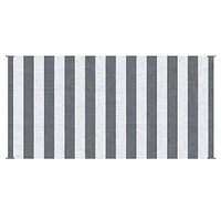 Outsunny Outdoor Rug with Carry Bag 9' x 18' Plastic Straw Rug Gray & White