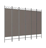 vidaXL 6-Panel Room Divider Anthracite 94.5"x86.6" Fabric