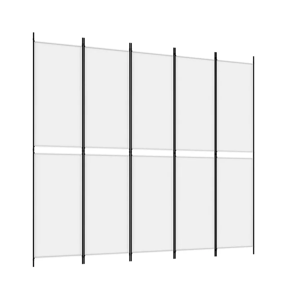 5-Panel Room Divider White 98.4"x86.6" Fabric