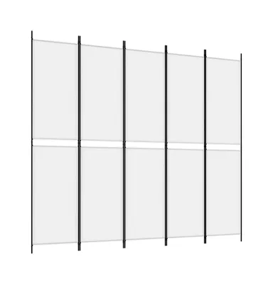 5-Panel Room Divider White 98.4"x86.6" Fabric