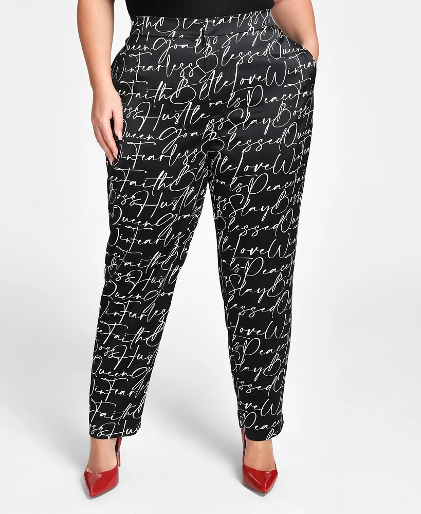 Nina Parker Trendy Plus Size Printed Fitted Pants