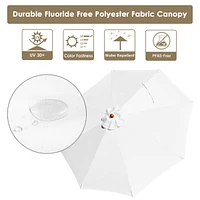 Yescom 9FT Wooden Patio Umbrella UV30+ for Beach Pool Wedding Party Table Market Garden Yard Hotel Deck Cafe White
