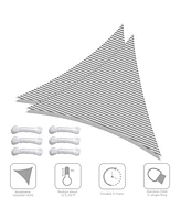 2 Pack 28 Ft 97% Uv Block Triangle Sun Shade Sail Heavy Duty Canopy Outdoor Pool