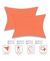 2 Pack 13x10 Ft 97% Uv Block Rectangle Sun Shade Sail Canopy Cover Net Patio