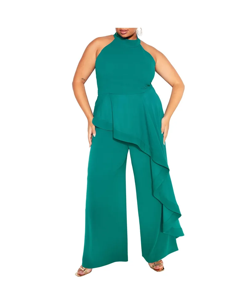 City Chic Plus Class Halter Jumpsuit