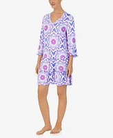 Ellen Tracy Women's 3/4 Sleeve Short Nightgown