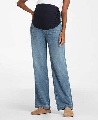 Seraphine Women's Maternity Mid Bump Wide Leg Jeans