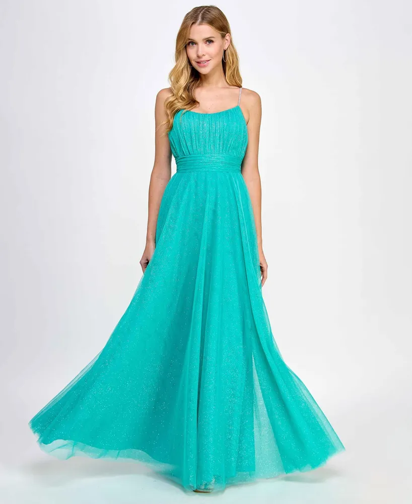 City Studios Juniors' Sequined Lace Gown