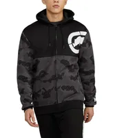 Ecko Unltd Men's Half-Half Street Blend Full-Zip Hoodie