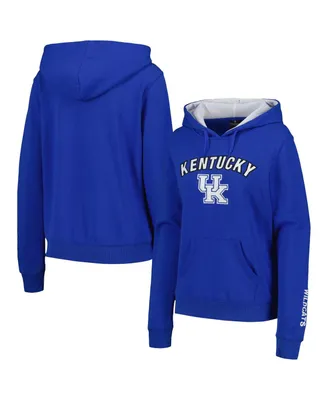 Women's Colosseum Royal Kentucky Wildcats Arch & Logo Pullover Hoodie