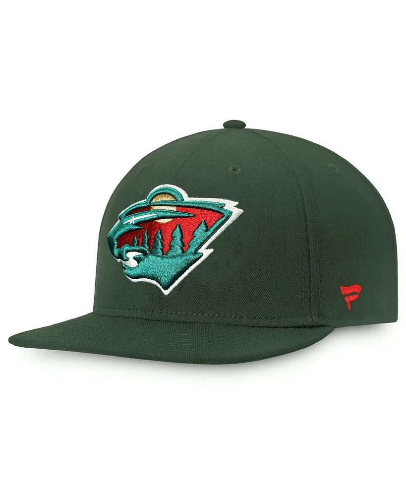 Men's Fanatics Green Minnesota Wild Core Primary Logo Fitted Hat