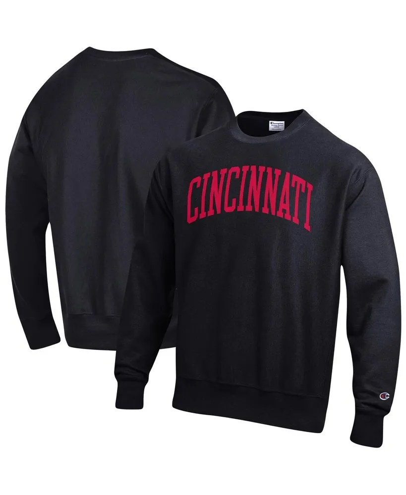 Men's Champion Black Cincinnati Bearcats Arch Reverse Weave Pullover Sweatshirt