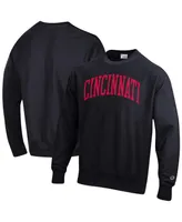 Men's Champion Black Cincinnati Bearcats Arch Reverse Weave Pullover Sweatshirt