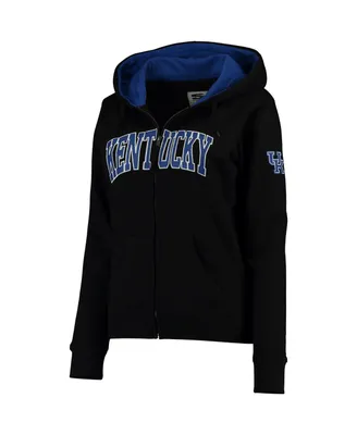 Women's Colosseum Black Kentucky Wildcats Arched Name Full-Zip Hoodie