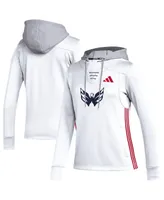 Women's adidas White Washington Capitals Refresh Skate Lace Aeroready Pullover Hoodie