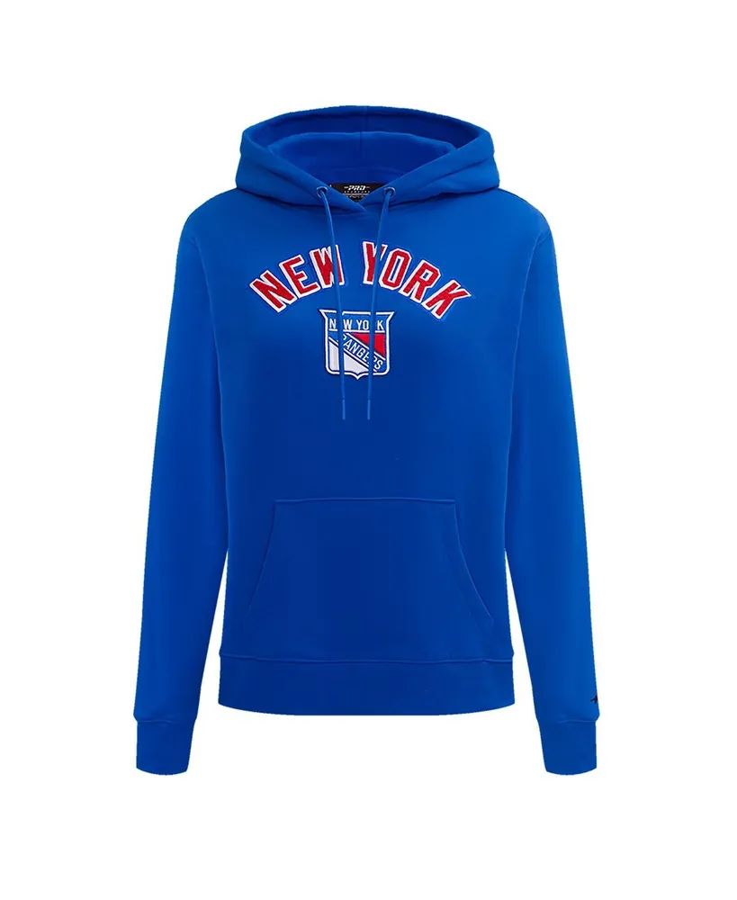 Women's Pro Standard Blue New York Rangers Classic Chenille Pullover Hoodie