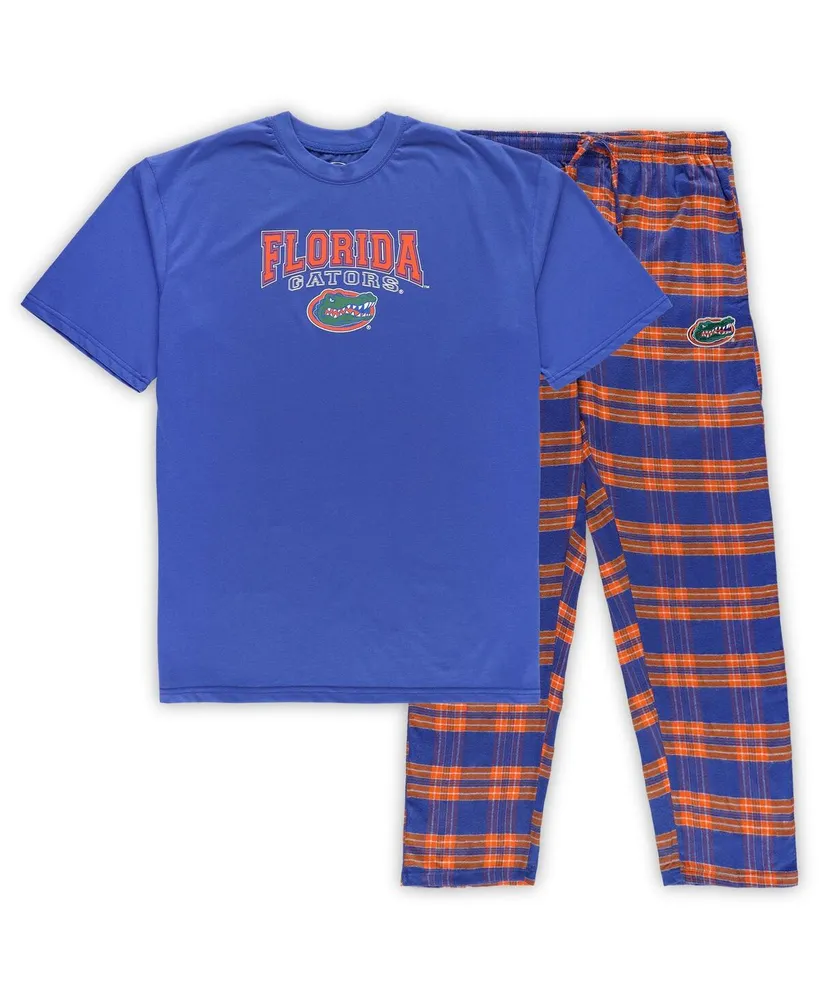 Men's Profile Royal, Orange Florida Gators Big and Tall 2-Pack T-shirt Flannel Pants Set