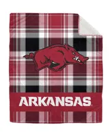 Pegasus Home Fashions Arkansas Razorbacks 50" x 60" Plaid Flannel Sherpa Plush Blanket