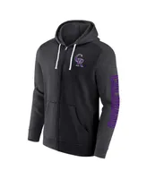 Men's Fanatics Black Colorado Rockies Offensive Line Up Full-Zip Hoodie