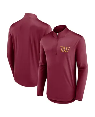 Men's Fanatics Burgundy Washington Commanders Quarterback Quarter-Zip Top