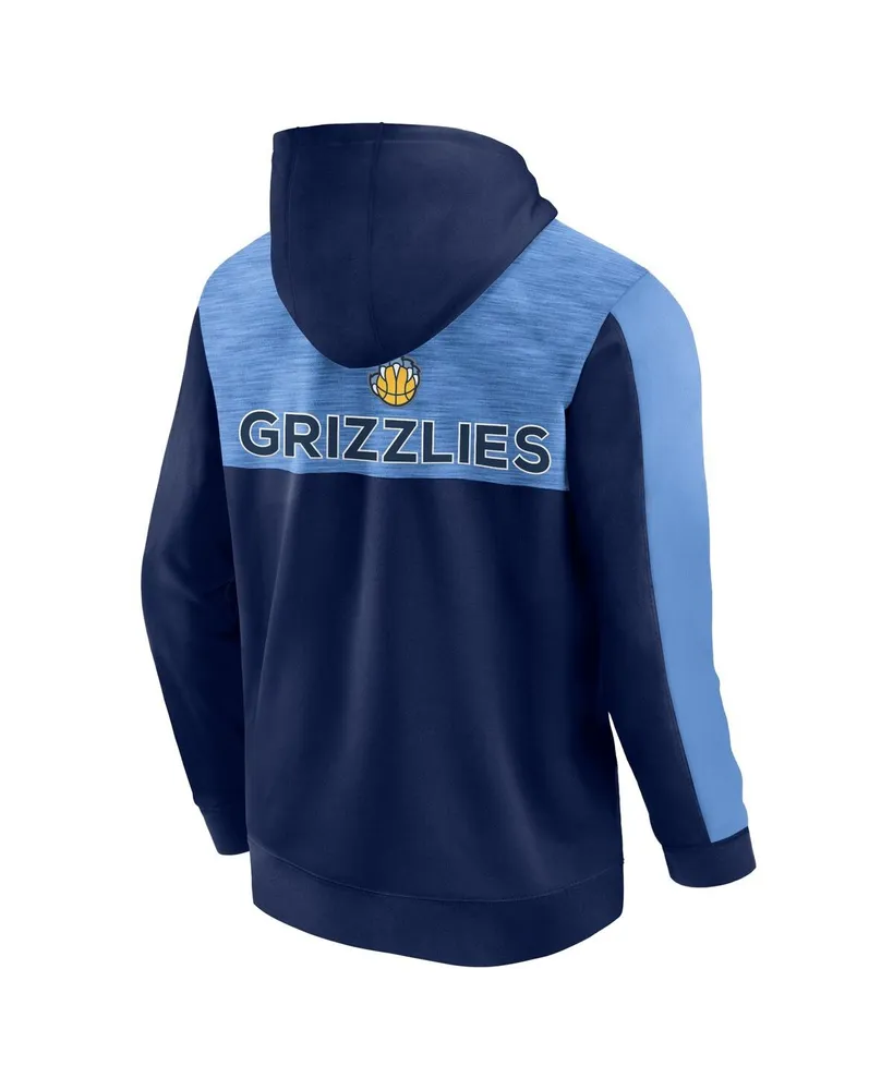 Men's Fanatics Navy Memphis Grizzlies Rainbow Shot Full-Zip Hoodie