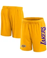 Men's Fanatics Gold Los Angeles Lakers Post Up Mesh Shorts