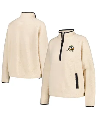 Women's Natural Oregon Ducks Everest Half-Zip Sweatshirt