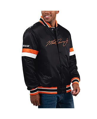 Men's Starter Black Martin Truex Jr Home Game Full-Snap Varsity Jacket