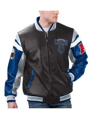 Men's G-iii Sports by Carl Banks Black Indianapolis Colts Full-Zip Varsity Jacket