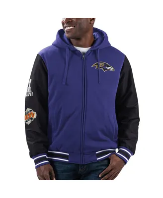 Men's G-iii Sports by Carl Banks Purple, Black Baltimore Ravens Player Option Full-Zip Hoodie Jacket