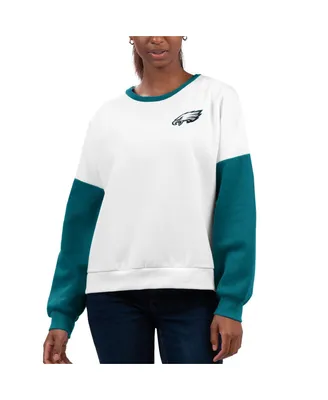 Women's G-iii 4Her by Carl Banks White Philadelphia Eagles A-Game Pullover Sweatshirt