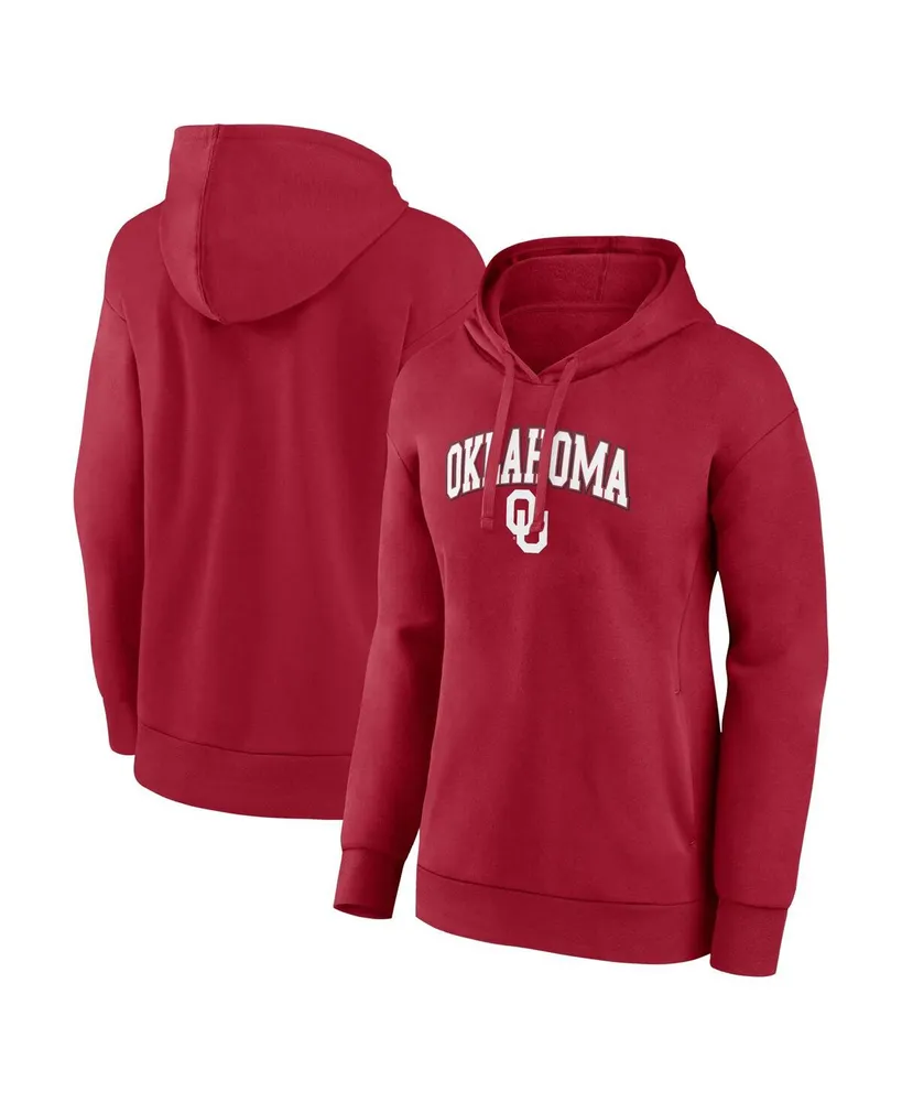 Women's Fanatics Crimson Oklahoma Sooners Evergreen Campus Pullover Hoodie