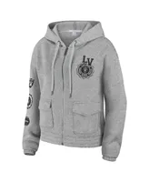 Women's Wear by Erin Andrews Heather Gray Las Vegas Raiders Full-Zip Hoodie