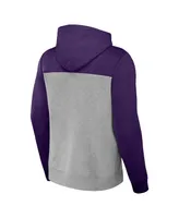 Men's Nfl x Darius Rucker Collection by Fanatics Heather Gray Baltimore Ravens Color Blocked Pullover Hoodie