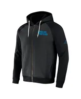 Men's Nfl x Darius Rucker Collection by Fanatics Black Carolina Panthers Raglan Full-Zip Hoodie