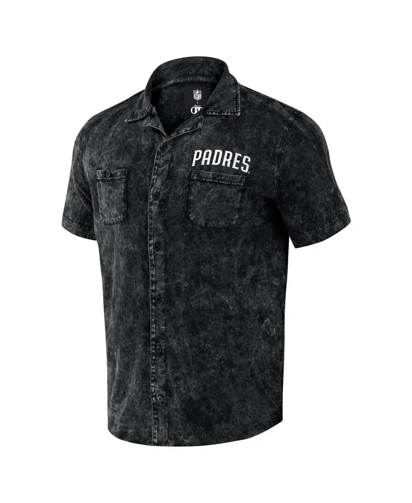 Men's Darius Rucker Collection by Fanatics Black Distressed San Diego Padres Denim Team Color Button-Up Shirt