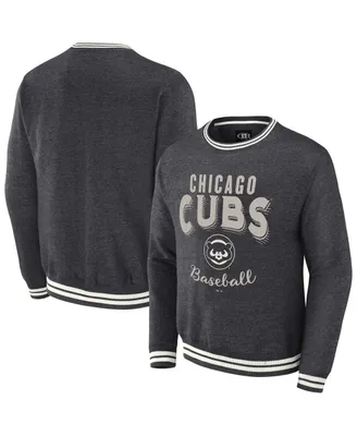 Men's Darius Rucker Collection by Fanatics Heather Charcoal Distressed Chicago Cubs Vintage-Like Pullover Sweatshirt