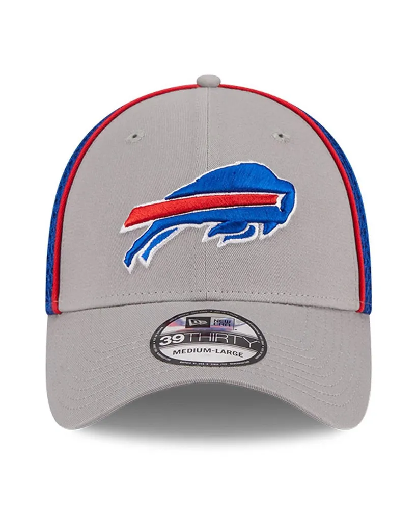 Men's New Era Gray Buffalo Bills Pipe 39THIRTY Flex Hat