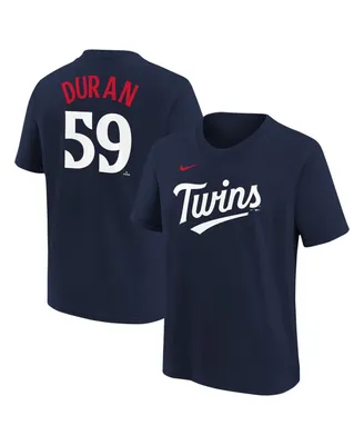 Big Boys Nike Jhoan Duran Navy Minnesota Twins Name and Number T-shirt