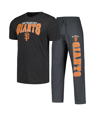 Men's Concepts Sport Charcoal, Black San Francisco Giants Meter T-shirt and Pants Sleep Set