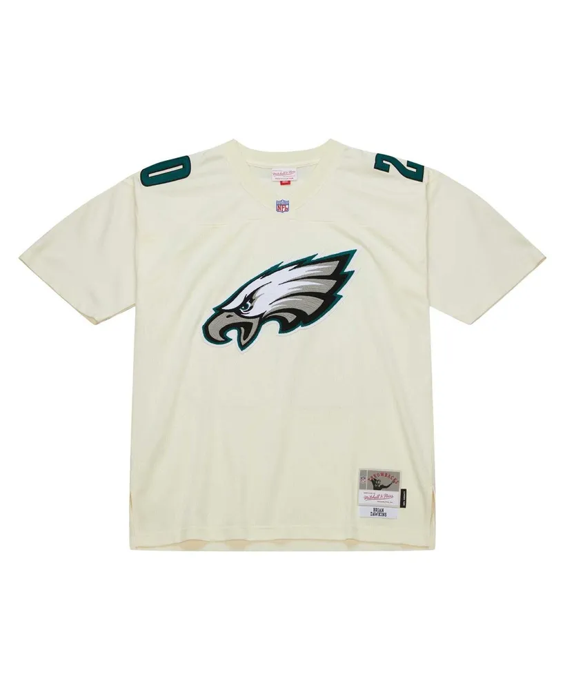 Men's Mitchell & Ness Brian Dawkins Cream Philadelphia Eagles Chainstitch Legacy Jersey