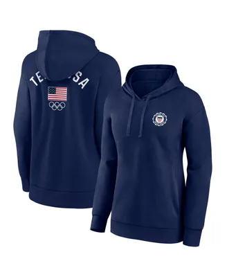 Women's Fanatics Navy Team Usa Arched Insignia Pullover Hoodie