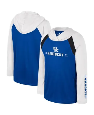 Big Boys Colosseum Royal Kentucky Wildcats Eddie Multi-Hit Raglan Long Sleeve Hoodie T-shirt