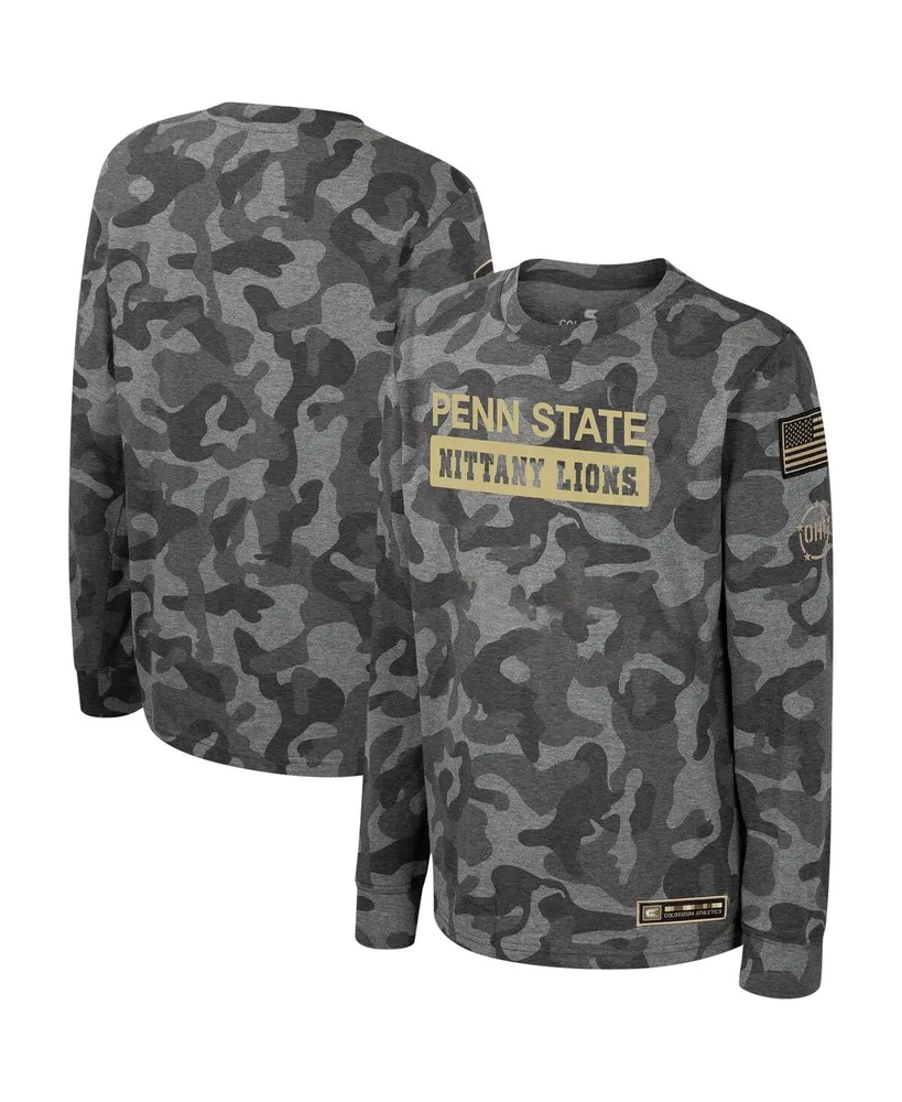 Big Boys Colosseum Camo Penn State Nittany Lions Oht Military-Inspired Appreciation Dark Star Long Sleeve T-shirt